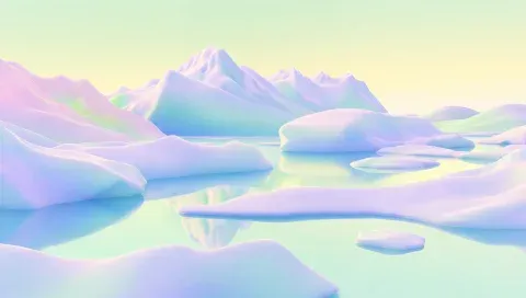 The icy lake, upscaled.
