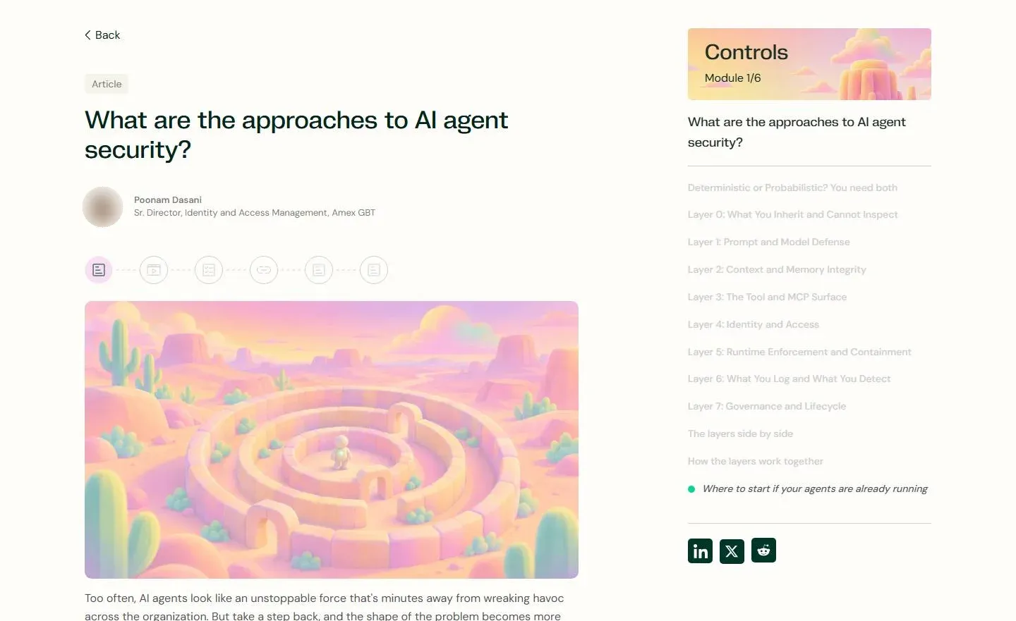 What are the approaches to AI agent security?, the article on token.security, with this scene at its head.