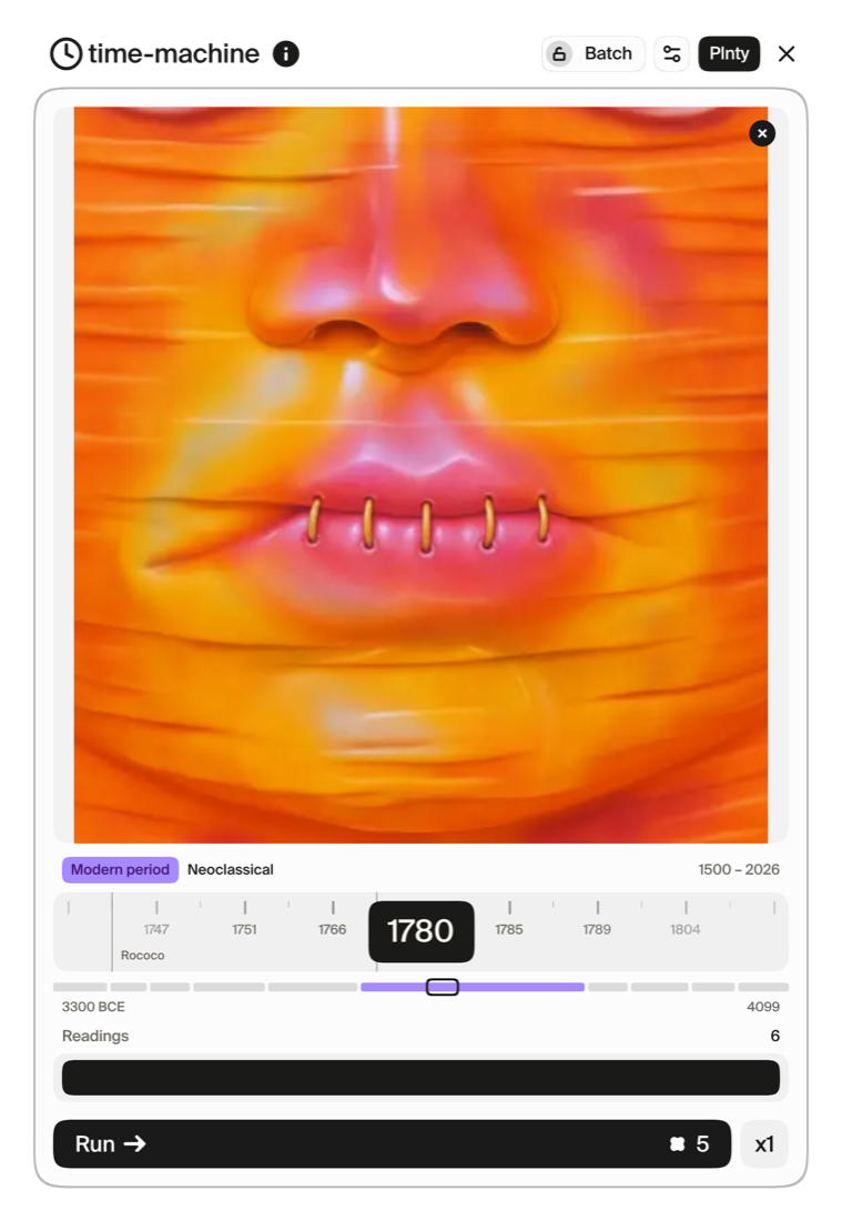 The Time Machine card with a picture dropped in